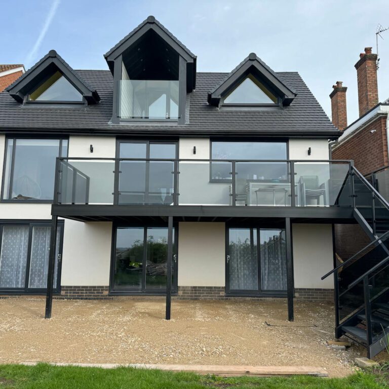 modern glass balcony